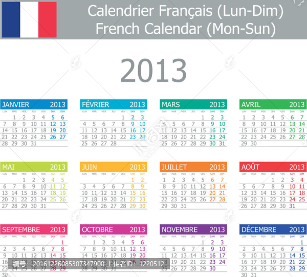 2013_type-1_french_calendar_mon-sun
