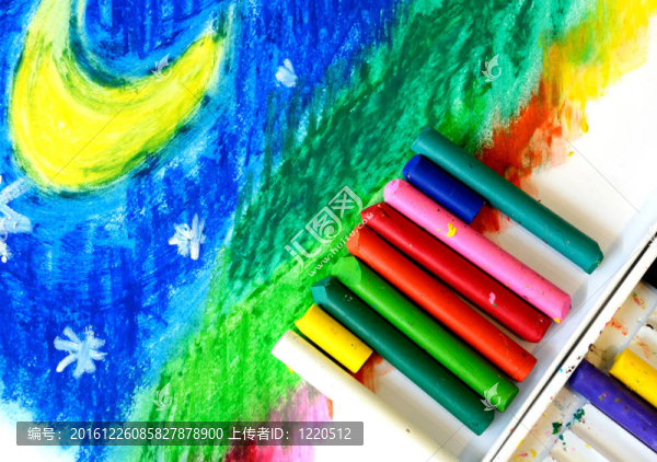 油粉彩蠟筆