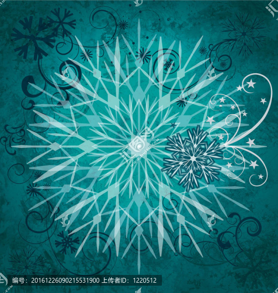 綠色藍(lán)色雪花垃圾廣場背景