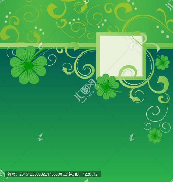 綠色帕特里克天框架與三葉草