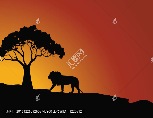 獅子的剪影