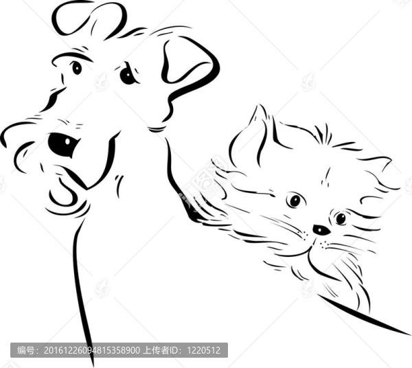 狗和貓的剪影