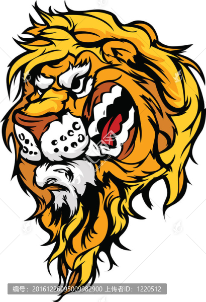 獅子頭卡通吉祥物插圖