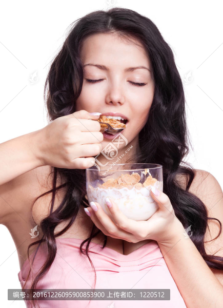 女人與玉米片