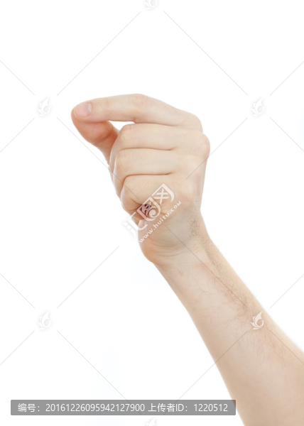 男性手持有一些物體孤立的白色