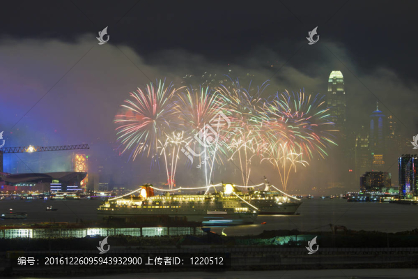 香港新年焰火在維多利亞港