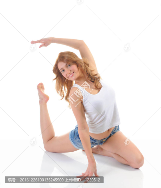 健身的女孩。