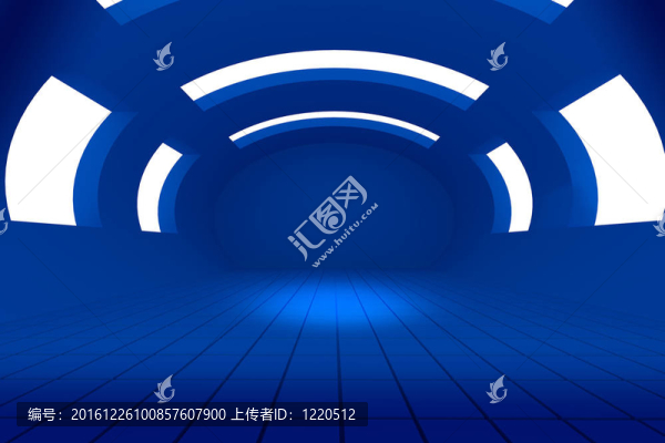 抽象藍色空房間