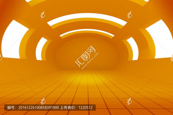 抽象黃色空房間