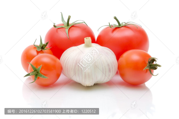 大蒜和西紅柿特寫