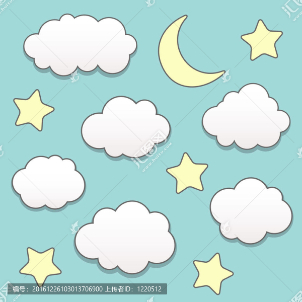 月亮和云彩的星夜