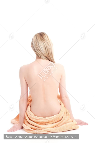 美麗的金發(fā)女人與完美的身體隔離