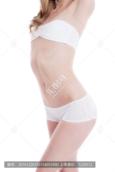 美麗的金發(fā)女人與完美的身體隔離