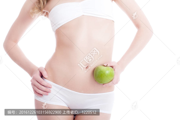 美麗的金發(fā)女人與完美的身體隔離