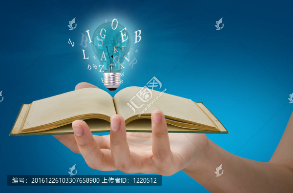 手上的書和燈泡