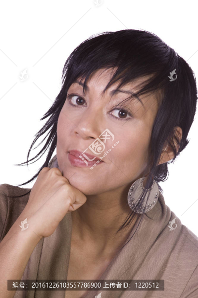 一個(gè)美麗的亞洲女孩的特寫鏡頭
