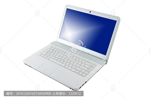 電腦筆記本藍屏背景。