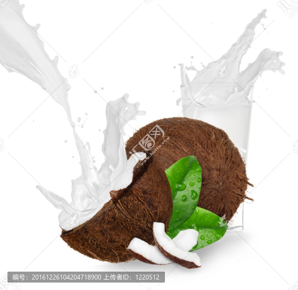 椰子牛奶濺