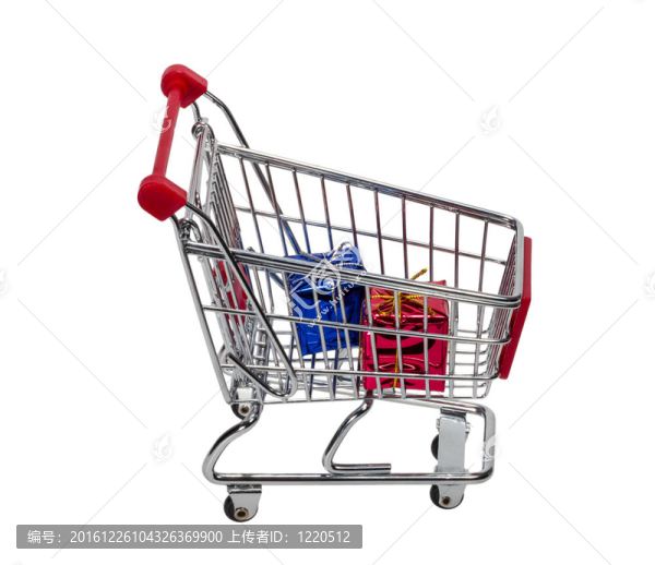 帶禮品盒的購物車