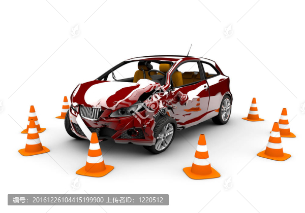 紅色的汽車事故