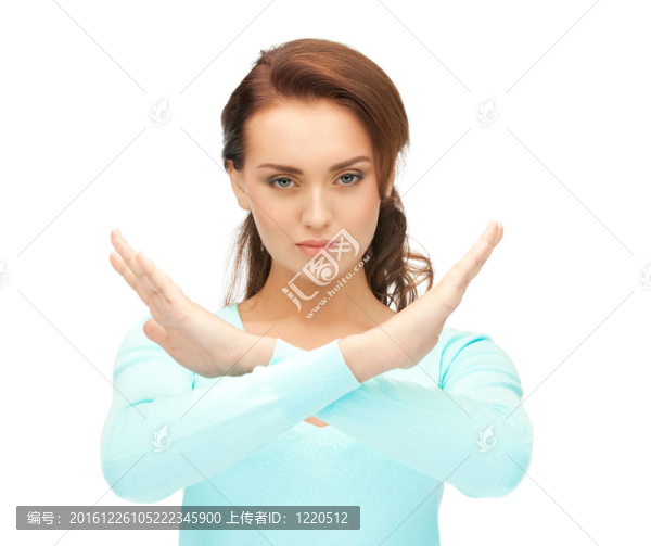 女人做停止手勢