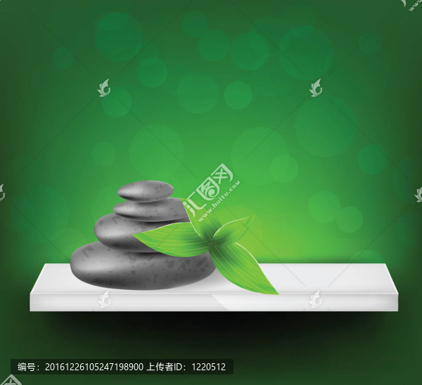 溫泉石和樹(shù)葉的背景