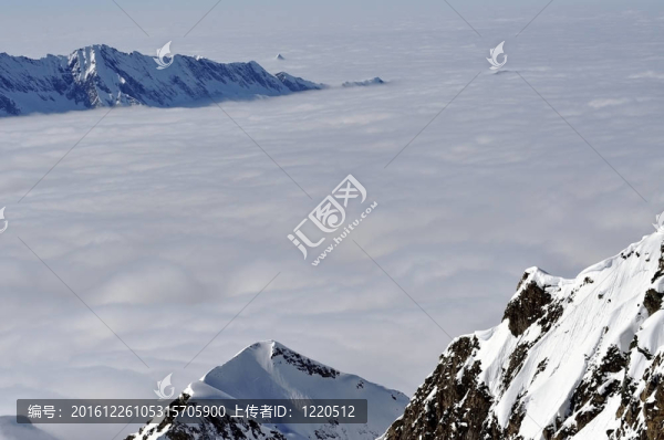 從kitzsteinhorn峰滑雪場(chǎng)觀冬；奧地利阿爾卑斯