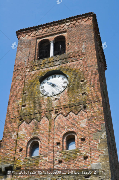 鐘塔。Vigolo,Marchese。Emilia,Romagna。意大利.