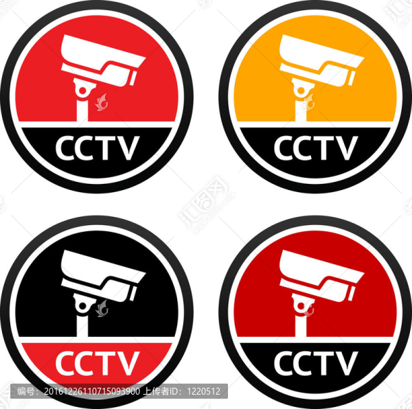 CCTV圖像；設置標志的安全攝像機
