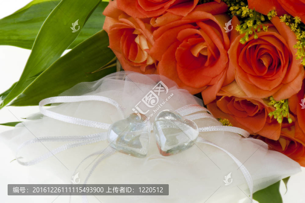 水晶心橙玫瑰