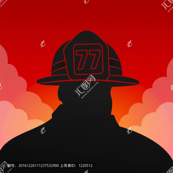 紅色的消防隊(duì)員的身影