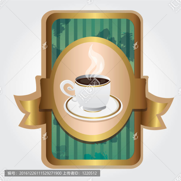 標簽上的咖啡杯