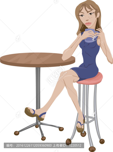 女人喝咖啡