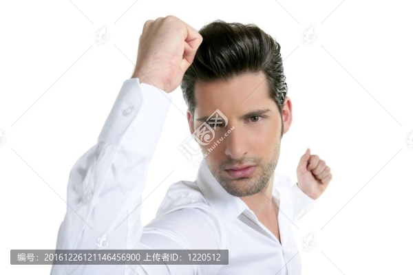 成功的年輕人手勢表達