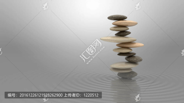 和諧平衡觀。卵石堆