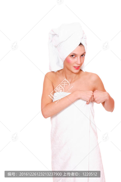 女人在毛巾