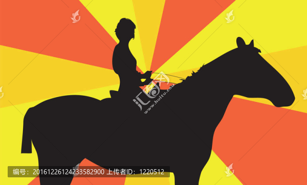 女孩坐在馬上