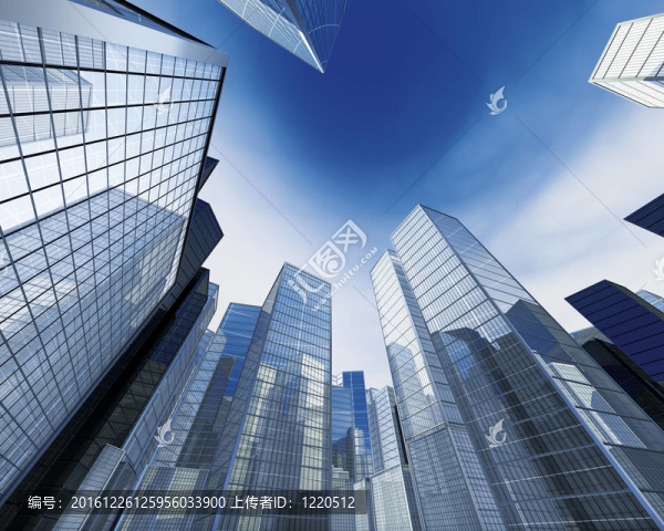 現(xiàn)代建筑藍色天際線