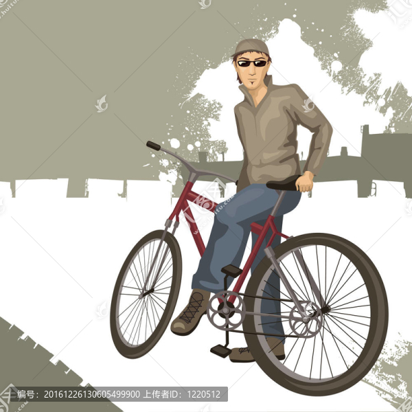 騎自行車的年輕人