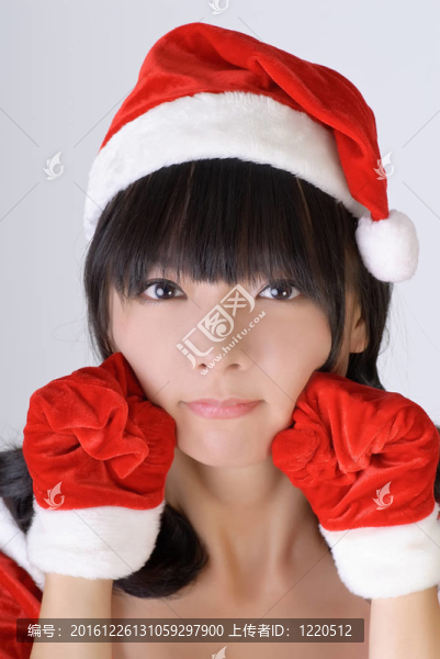 可愛的圣誕女孩