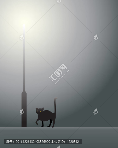 黑貓燈柱