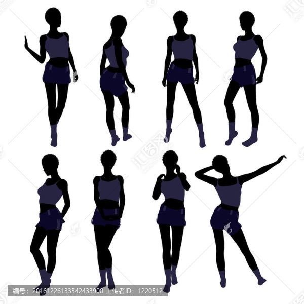 非洲裔女性內(nèi)衣剪影