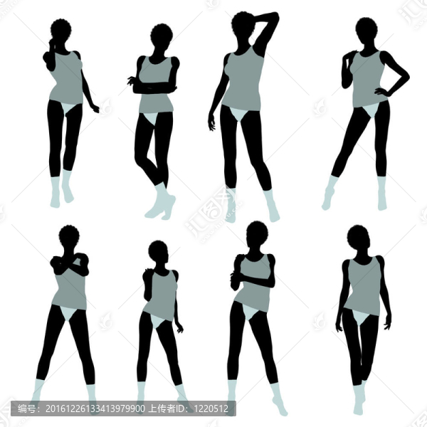 非洲裔女性內(nèi)衣剪影