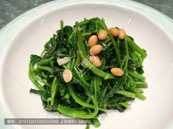 菠菜拌黃豆