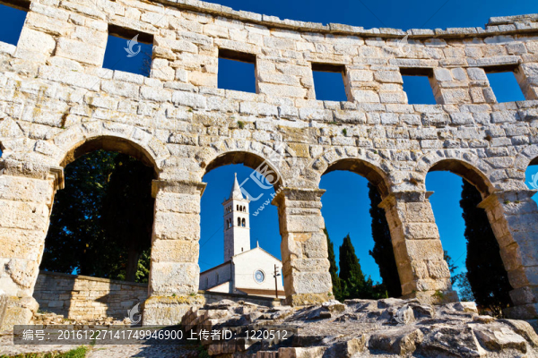 Pula古羅馬競(jìng)技場(chǎng)和教堂；Istria；克羅地亞