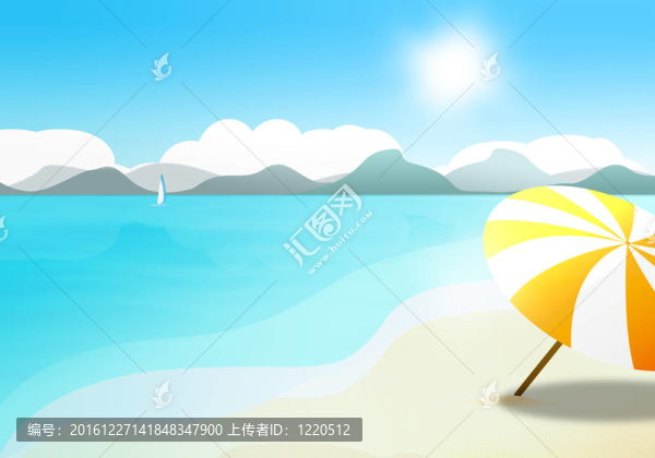 海灘上的雨傘