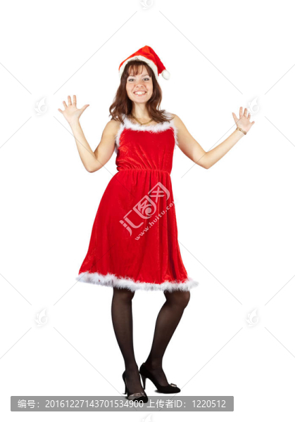 快樂的女孩打扮像雪少女