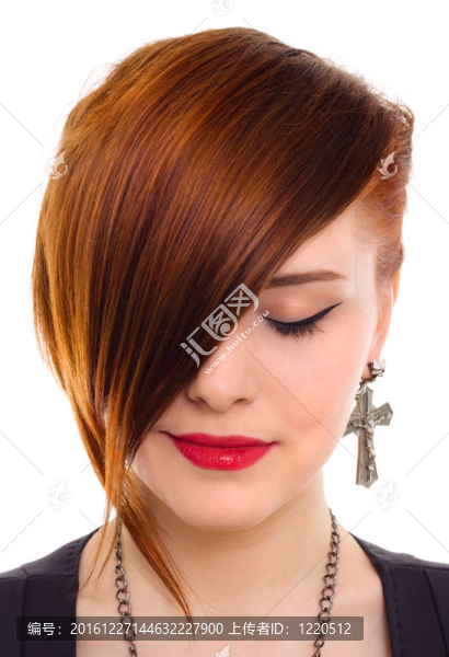 畫像美女紅頭發(fā)美女特寫特寫