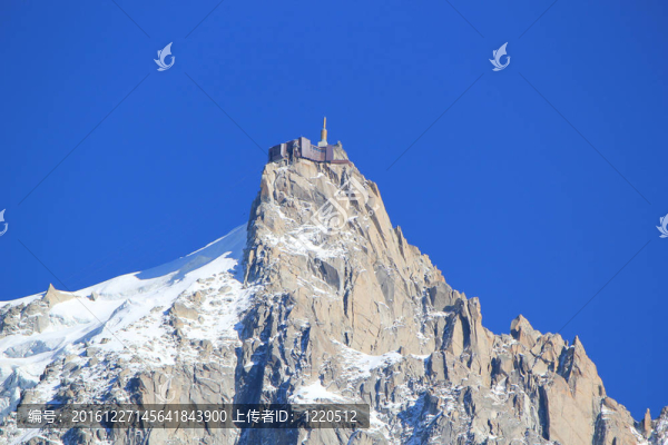 南針峰勃朗峰；法國；