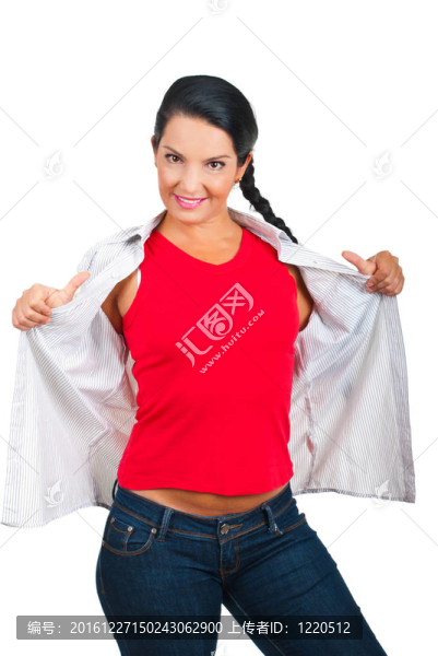 穿T恤的休閑女人